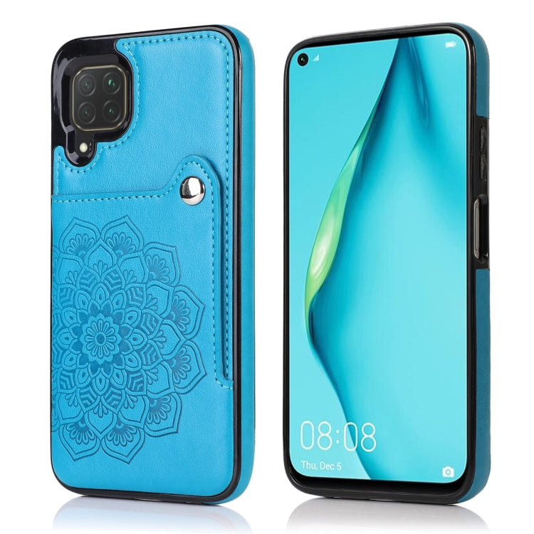 For Huawei P40 Lite Embossed Pattern PU + TPU Protective Case with Holder & Wallet & Card Slots
