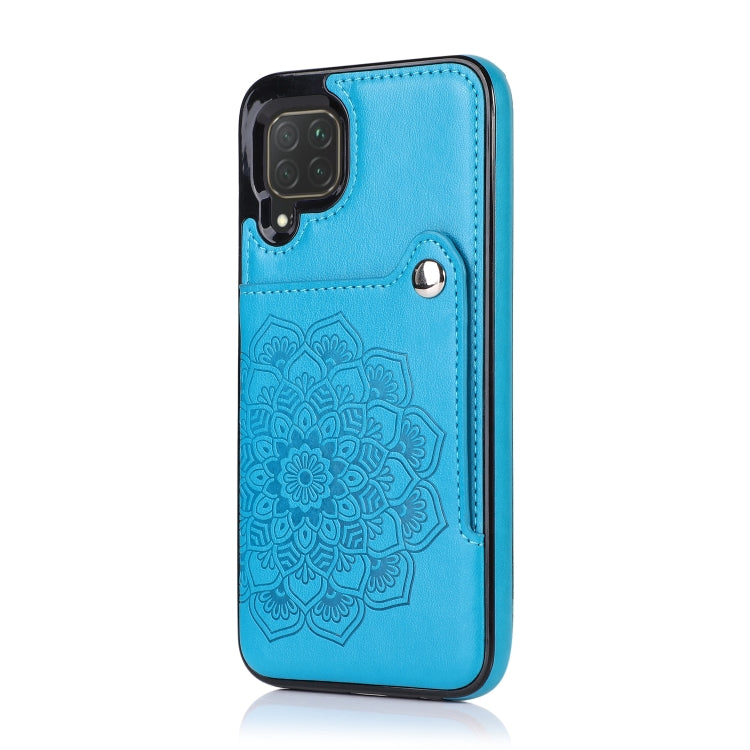 For Huawei P40 Lite Embossed Pattern PU + TPU Protective Case with Holder & Wallet & Card Slots