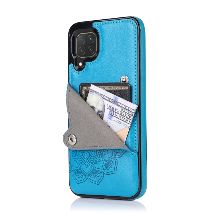 For Huawei P40 Lite Embossed Pattern PU + TPU Protective Case with Holder & Wallet & Card Slots