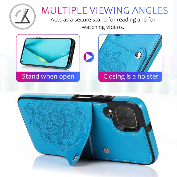 For Huawei P40 Lite Embossed Pattern PU + TPU Protective Case with Holder & Wallet & Card Slots