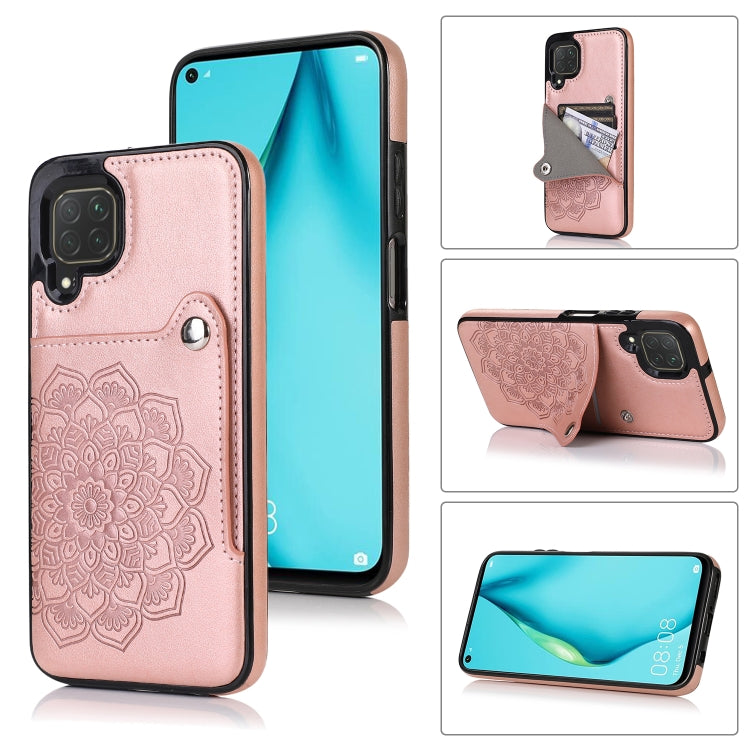 For Huawei P40 Lite Embossed Pattern PU + TPU Protective Case with Holder & Wallet & Card Slots