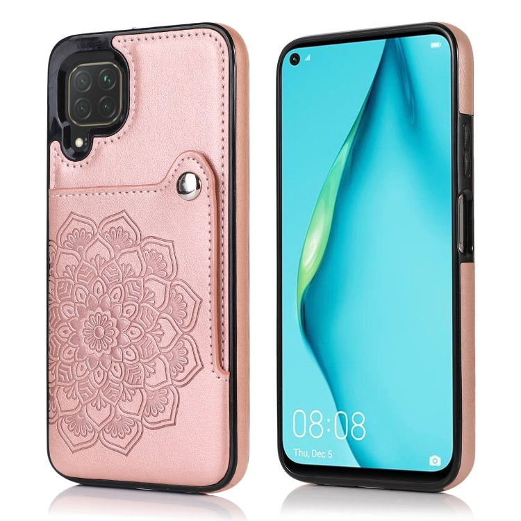 For Huawei P40 Lite Embossed Pattern PU + TPU Protective Case with Holder & Wallet & Card Slots