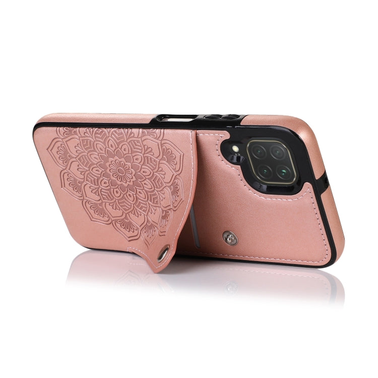For Huawei P40 Lite Embossed Pattern PU + TPU Protective Case with Holder & Wallet & Card Slots