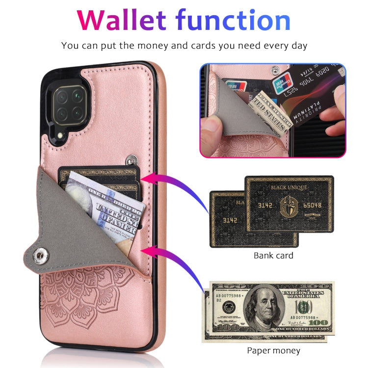 For Huawei P40 Lite Embossed Pattern PU + TPU Protective Case with Holder & Wallet & Card Slots
