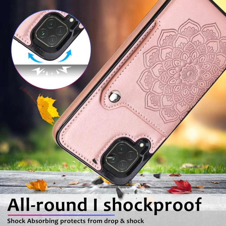 For Huawei P40 Lite Embossed Pattern PU + TPU Protective Case with Holder & Wallet & Card Slots