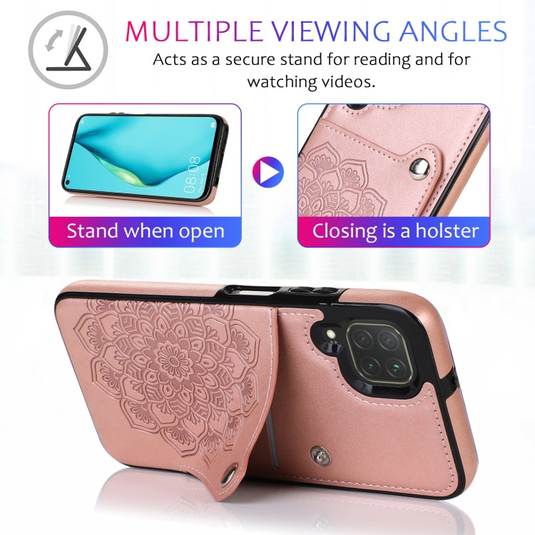 For Huawei P40 Lite Embossed Pattern PU + TPU Protective Case with Holder & Wallet & Card Slots