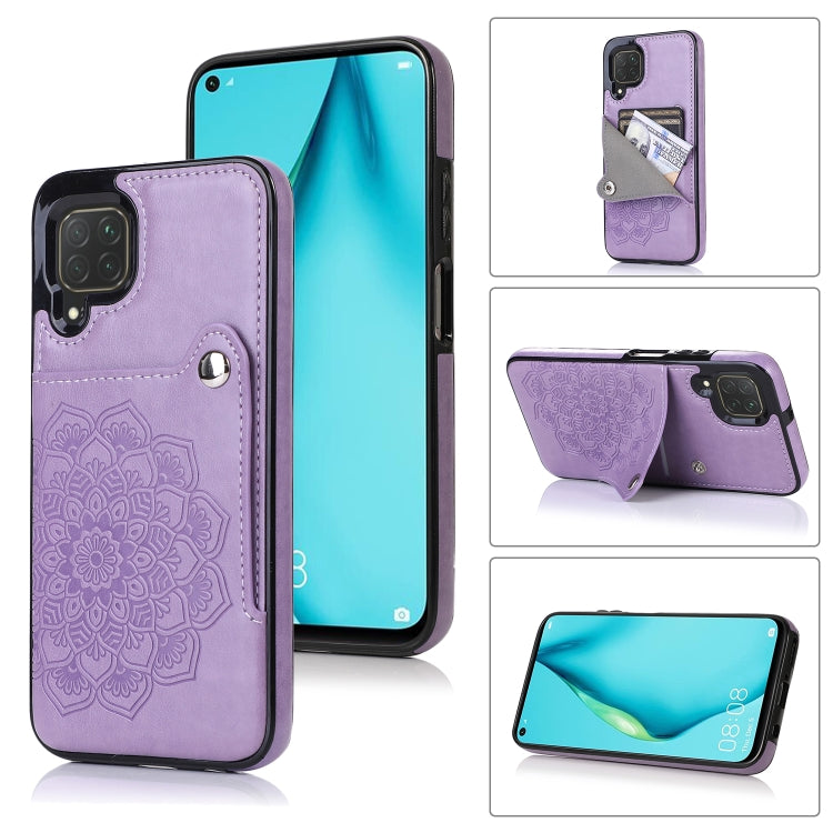 For Huawei P40 Lite Embossed Pattern PU + TPU Protective Case with Holder & Wallet & Card Slots