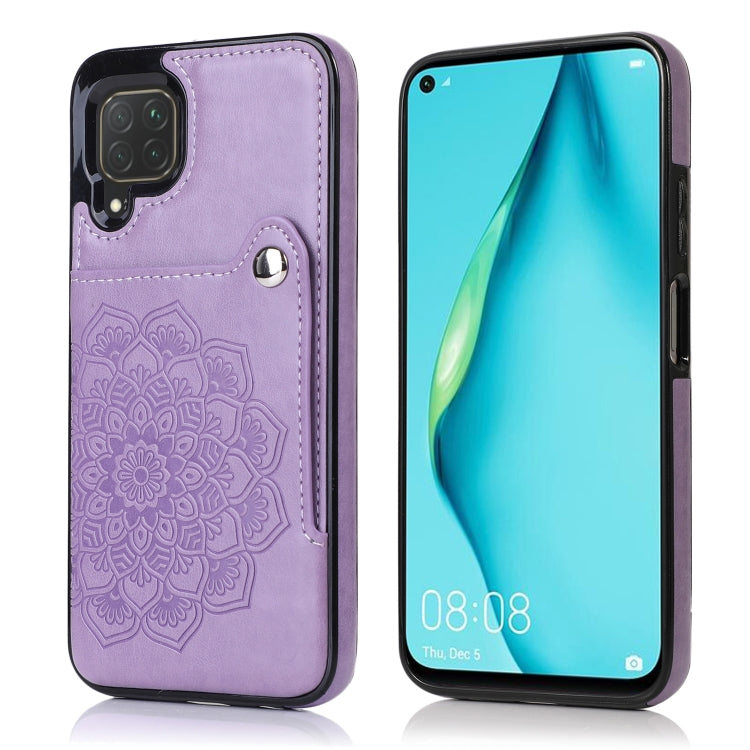 For Huawei P40 Lite Embossed Pattern PU + TPU Protective Case with Holder & Wallet & Card Slots