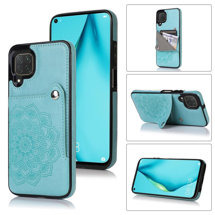 For Huawei P40 Lite Embossed Pattern PU + TPU Protective Case with Holder & Wallet & Card Slots