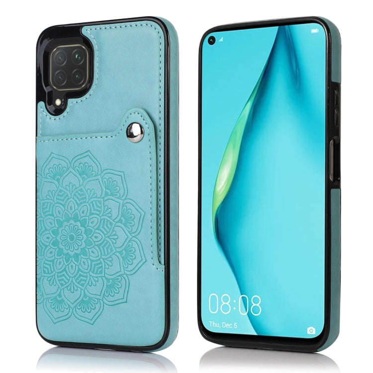 For Huawei P40 Lite Embossed Pattern PU + TPU Protective Case with Holder & Wallet & Card Slots