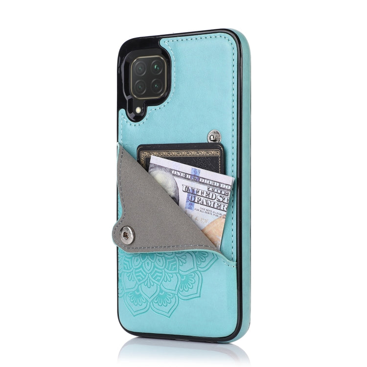 For Huawei P40 Lite Embossed Pattern PU + TPU Protective Case with Holder & Wallet & Card Slots