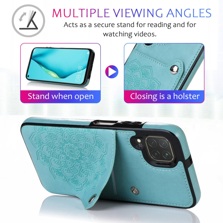 For Huawei P40 Lite Embossed Pattern PU + TPU Protective Case with Holder & Wallet & Card Slots