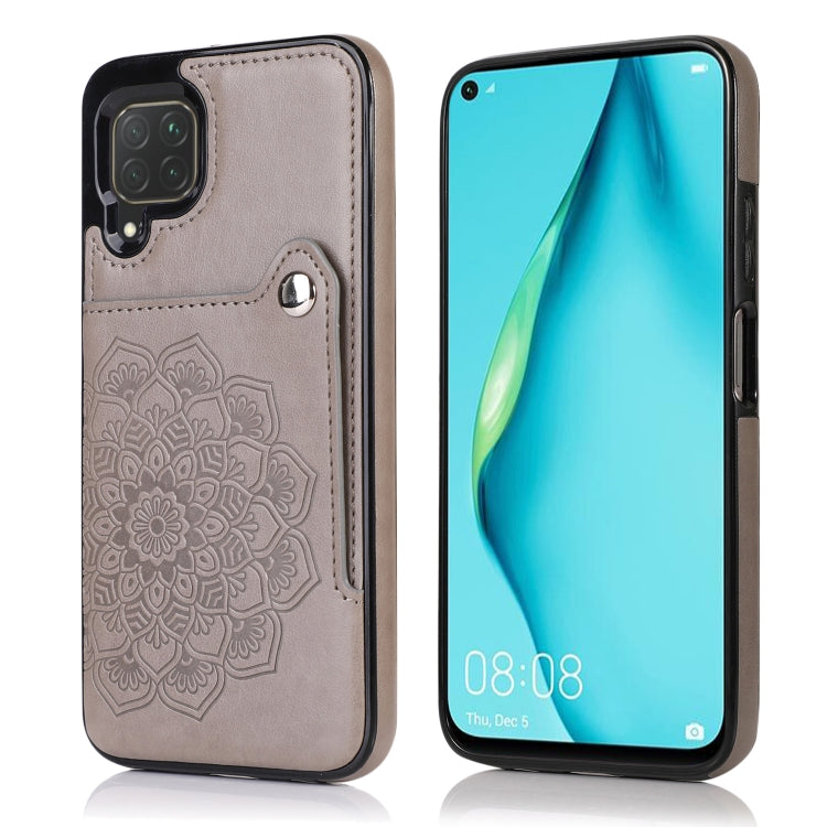 For Huawei P40 Lite Embossed Pattern PU + TPU Protective Case with Holder & Wallet & Card Slots