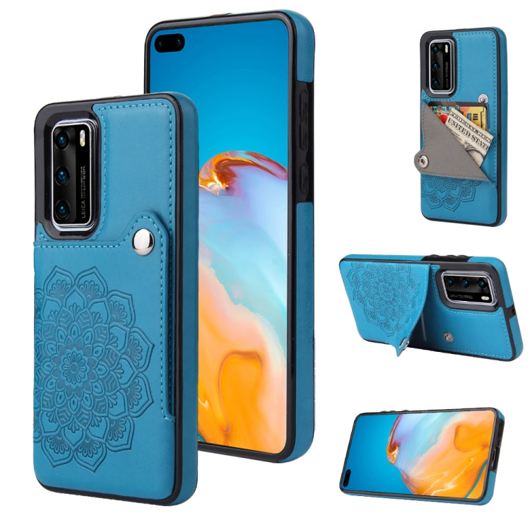 For Huawei P40 Pro Embossed Pattern PU + TPU Protective Case with Holder & Wallet & Card Slots