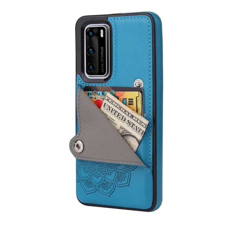 For Huawei P40 Pro Embossed Pattern PU + TPU Protective Case with Holder & Wallet & Card Slots
