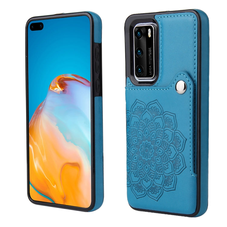 For Huawei P40 Pro Embossed Pattern PU + TPU Protective Case with Holder & Wallet & Card Slots