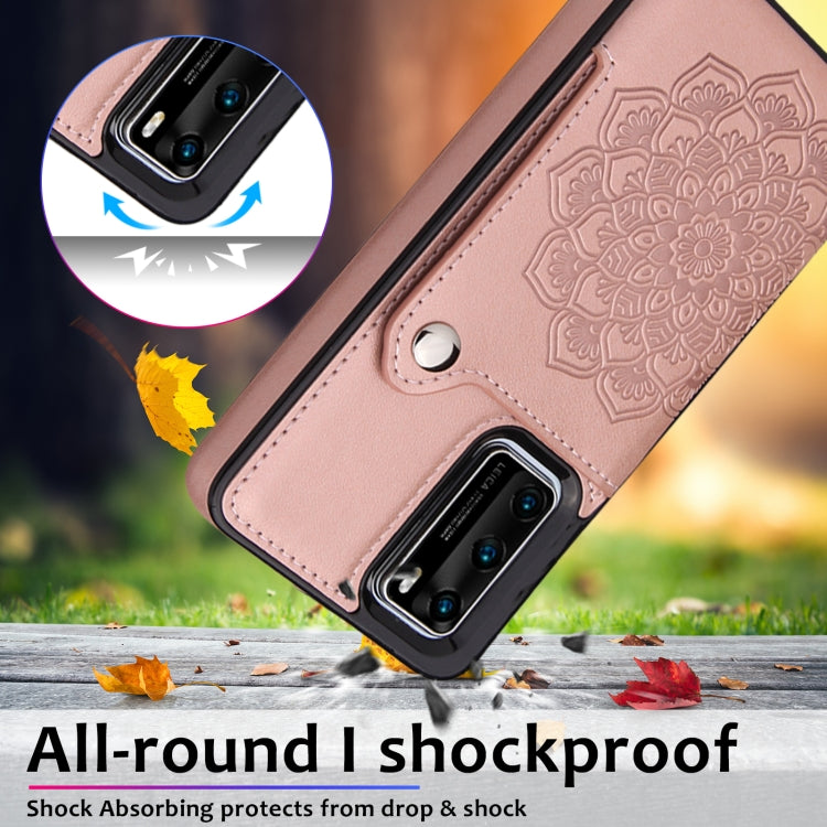 For Huawei P40 Pro Embossed Pattern PU + TPU Protective Case with Holder & Wallet & Card Slots