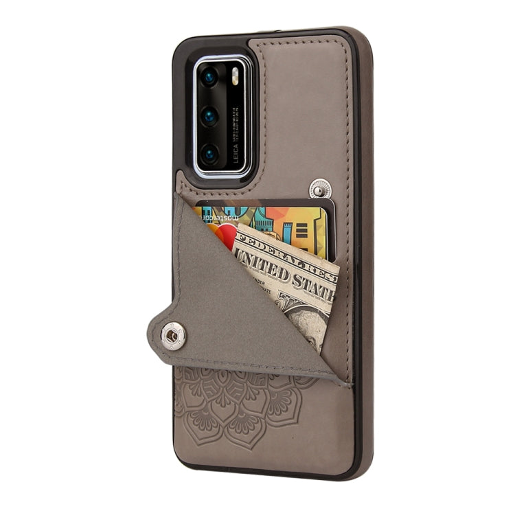 For Huawei P40 Pro Embossed Pattern PU + TPU Protective Case with Holder & Wallet & Card Slots