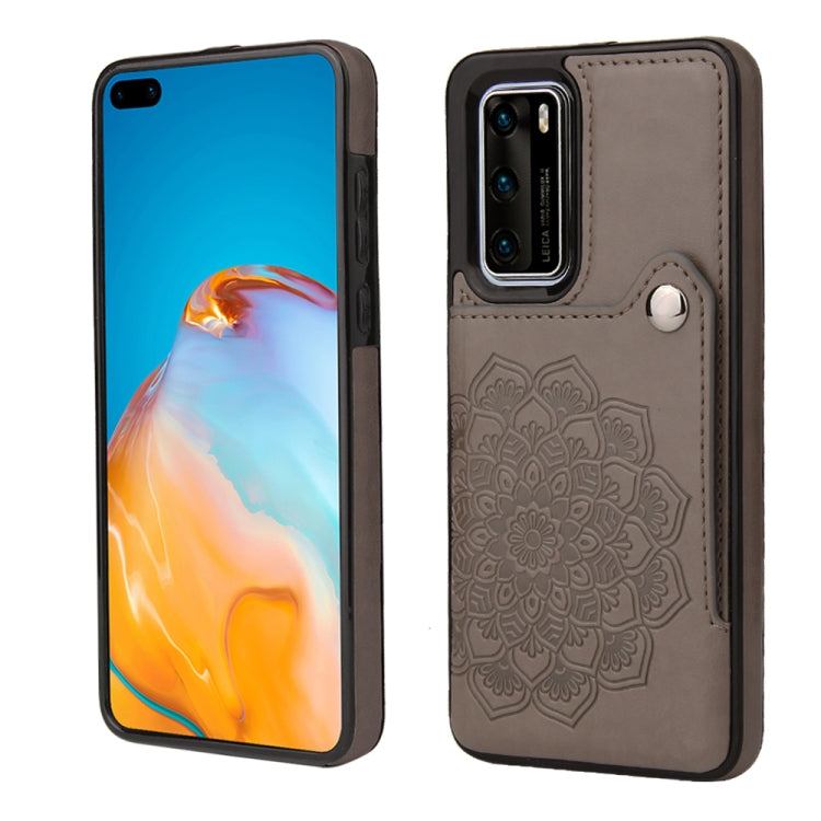 For Huawei P40 Pro Embossed Pattern PU + TPU Protective Case with Holder & Wallet & Card Slots