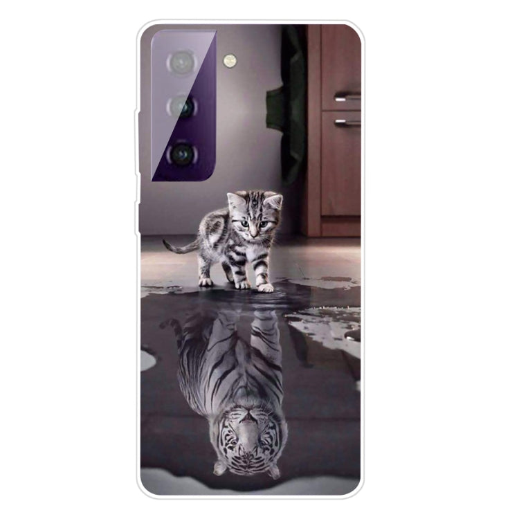 For Samsung Galaxy S21 5G Colored Drawing Pattern Highly Transparent TPU Protective Case