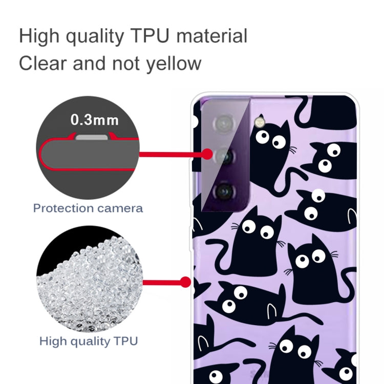 For Samsung Galaxy S21 5G Colored Drawing Pattern Highly Transparent TPU Protective Case
