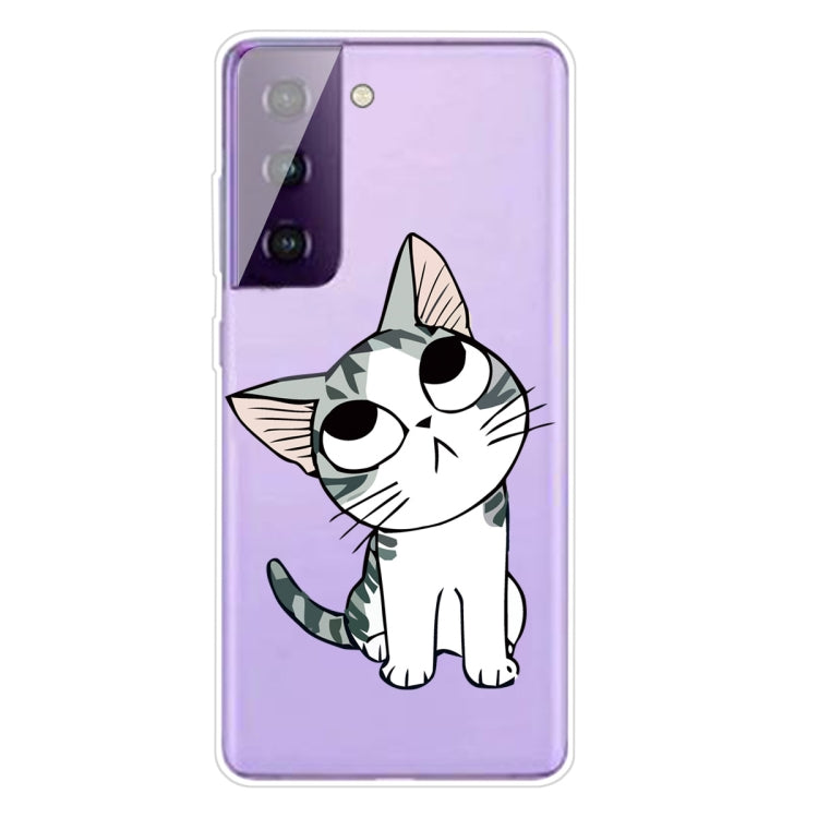 For Samsung Galaxy S21 5G Colored Drawing Pattern Highly Transparent TPU Protective Case