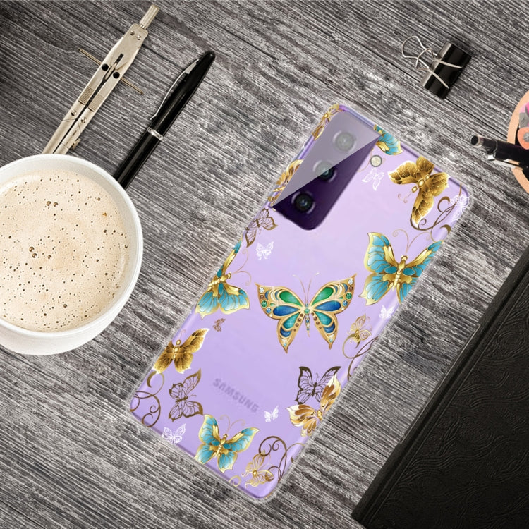 For Samsung Galaxy S21 5G Colored Drawing Pattern Highly Transparent TPU Protective Case