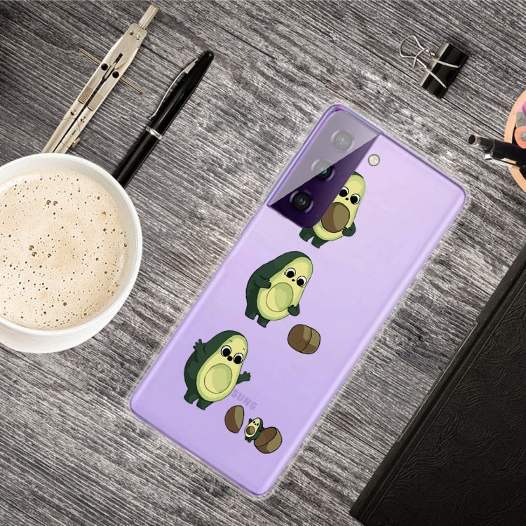 For Samsung Galaxy S21+ 5G Colored Drawing Pattern Highly Transparent TPU Protective Case
