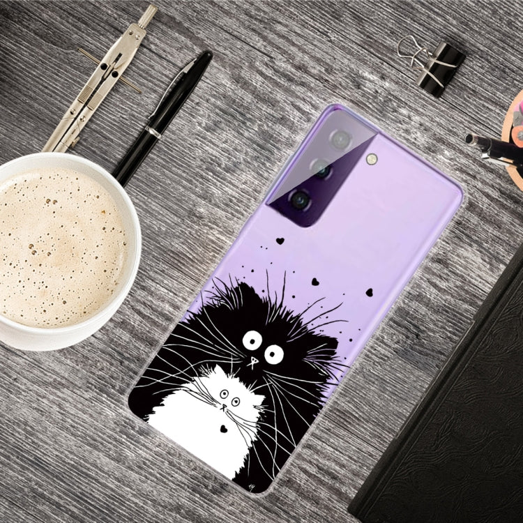 For Samsung Galaxy S21+ 5G Colored Drawing Pattern Highly Transparent TPU Protective Case