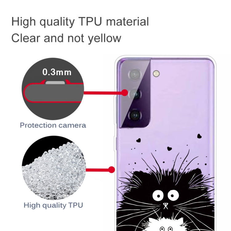 For Samsung Galaxy S21+ 5G Colored Drawing Pattern Highly Transparent TPU Protective Case