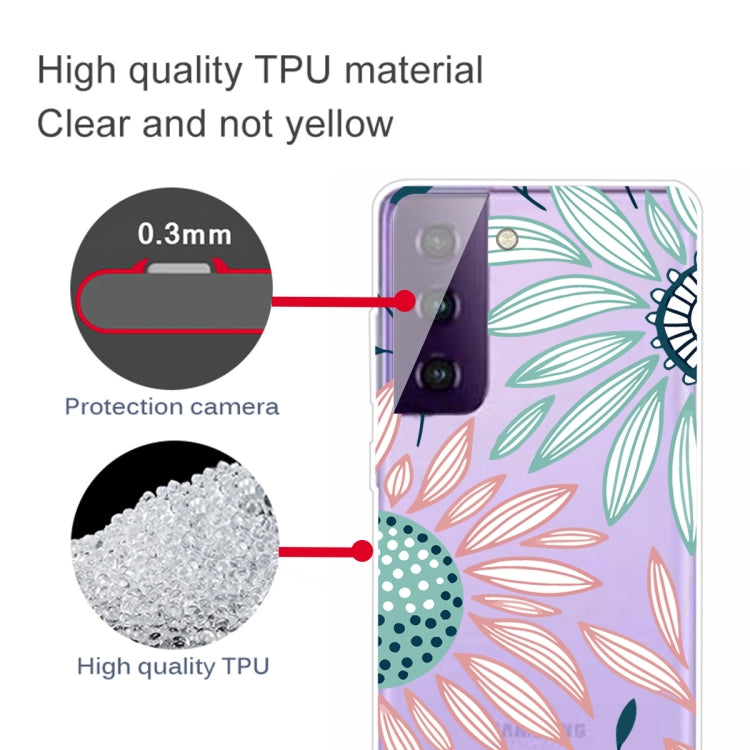 For Samsung Galaxy S21+ 5G Colored Drawing Pattern Highly Transparent TPU Protective Case