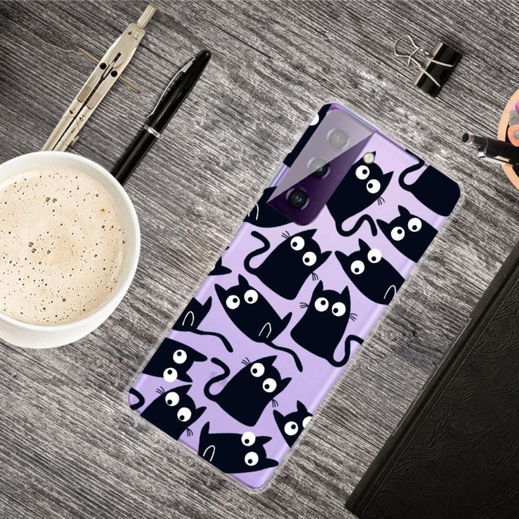 For Samsung Galaxy S21+ 5G Colored Drawing Pattern Highly Transparent TPU Protective Case