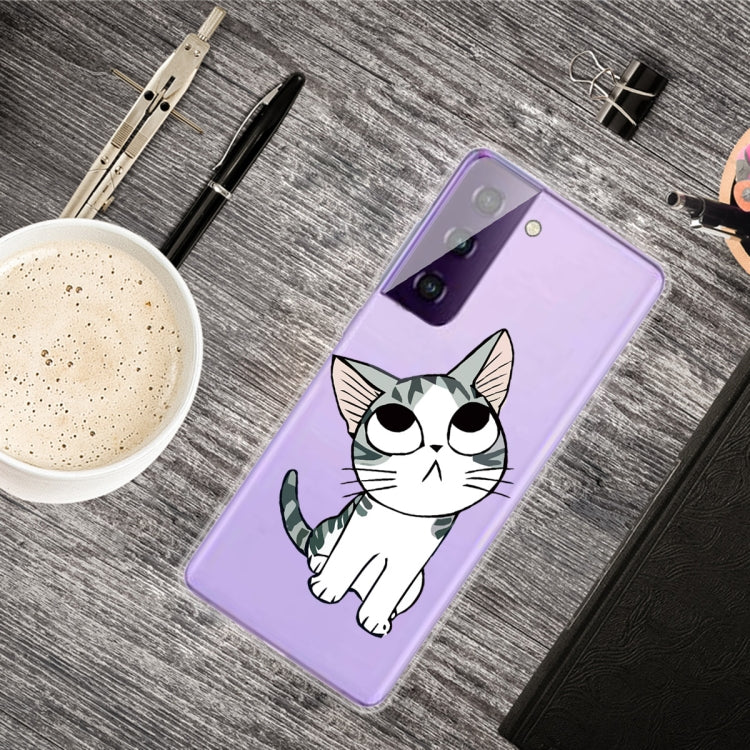 For Samsung Galaxy S21+ 5G Colored Drawing Pattern Highly Transparent TPU Protective Case