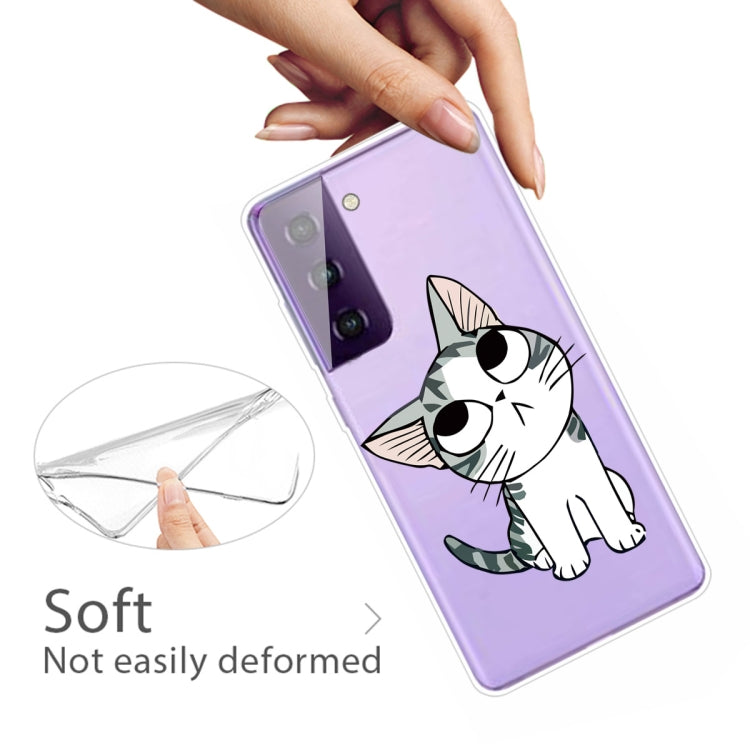 For Samsung Galaxy S21+ 5G Colored Drawing Pattern Highly Transparent TPU Protective Case