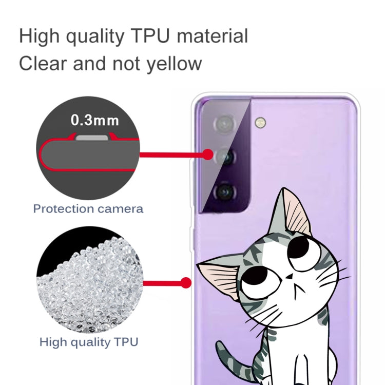 For Samsung Galaxy S21+ 5G Colored Drawing Pattern Highly Transparent TPU Protective Case