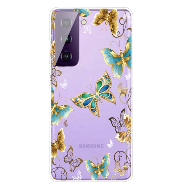 For Samsung Galaxy S21+ 5G Colored Drawing Pattern Highly Transparent TPU Protective Case
