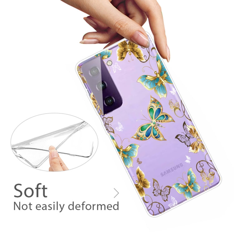 For Samsung Galaxy S21+ 5G Colored Drawing Pattern Highly Transparent TPU Protective Case
