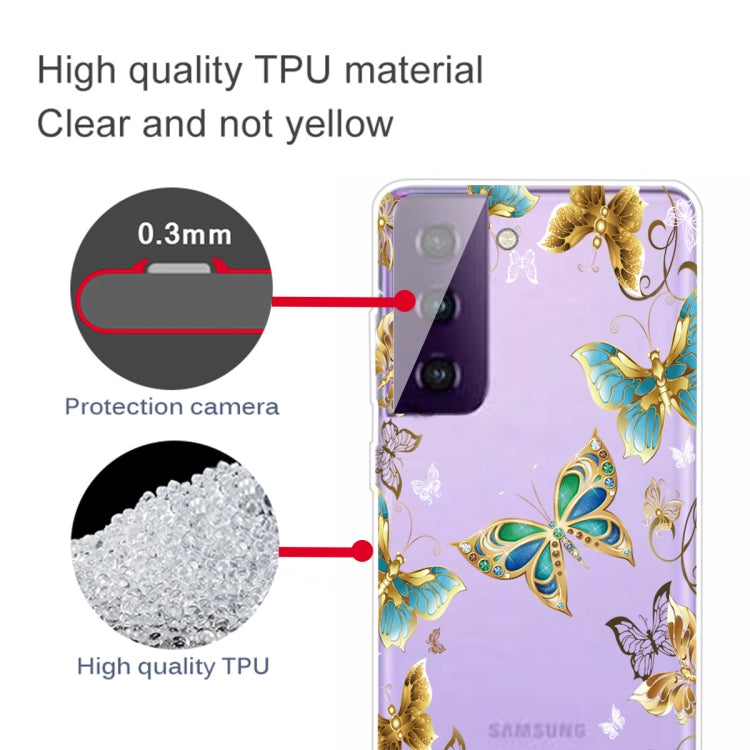 For Samsung Galaxy S21+ 5G Colored Drawing Pattern Highly Transparent TPU Protective Case