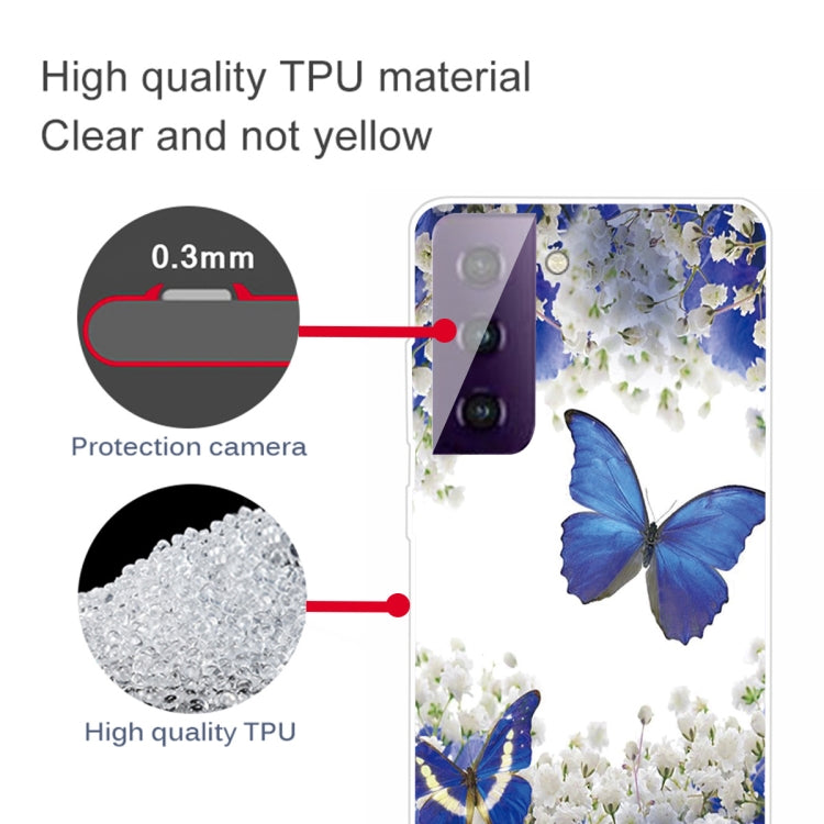 For Samsung Galaxy S21+ 5G Colored Drawing Pattern Highly Transparent TPU Protective Case