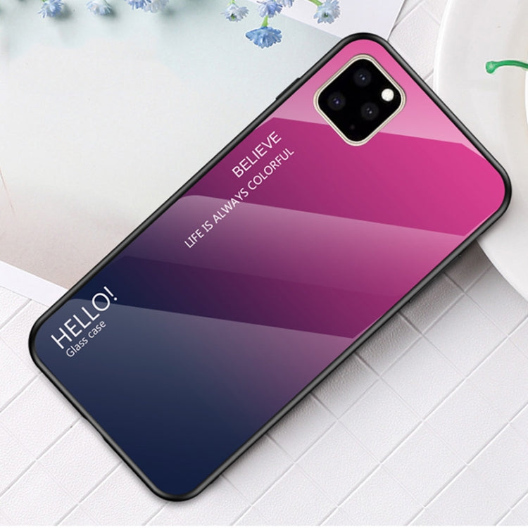 For iPhone 11 Gradient Color Glass Case