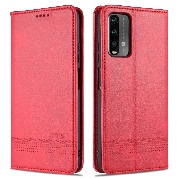 For Xiaomi Redmi Note 9 AZNS Magnetic Calf Texture Horizontal Flip Leather Case with Card Slots & Holder & Wallet