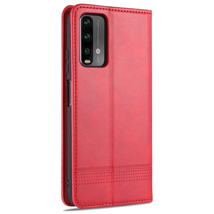 For Xiaomi Redmi Note 9 AZNS Magnetic Calf Texture Horizontal Flip Leather Case with Card Slots & Holder & Wallet