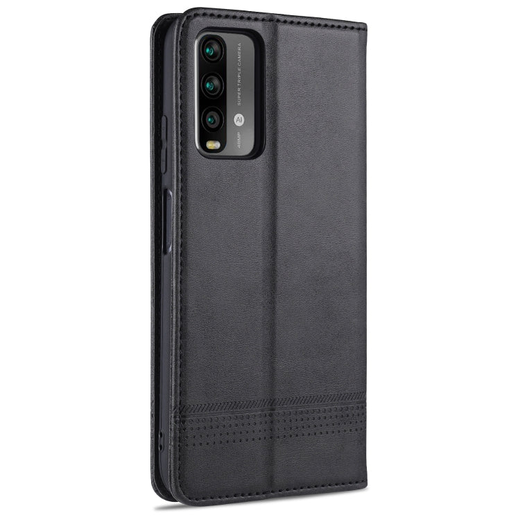 For Xiaomi Redmi Note 9 AZNS Magnetic Calf Texture Horizontal Flip Leather Case with Card Slots & Holder & Wallet