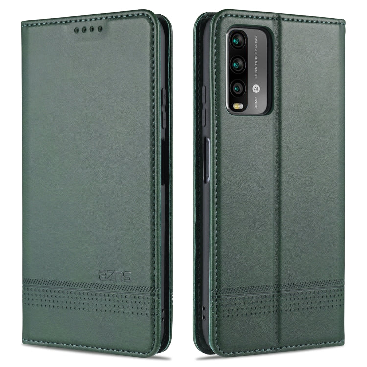 For Xiaomi Redmi Note 9 AZNS Magnetic Calf Texture Horizontal Flip Leather Case with Card Slots & Holder & Wallet