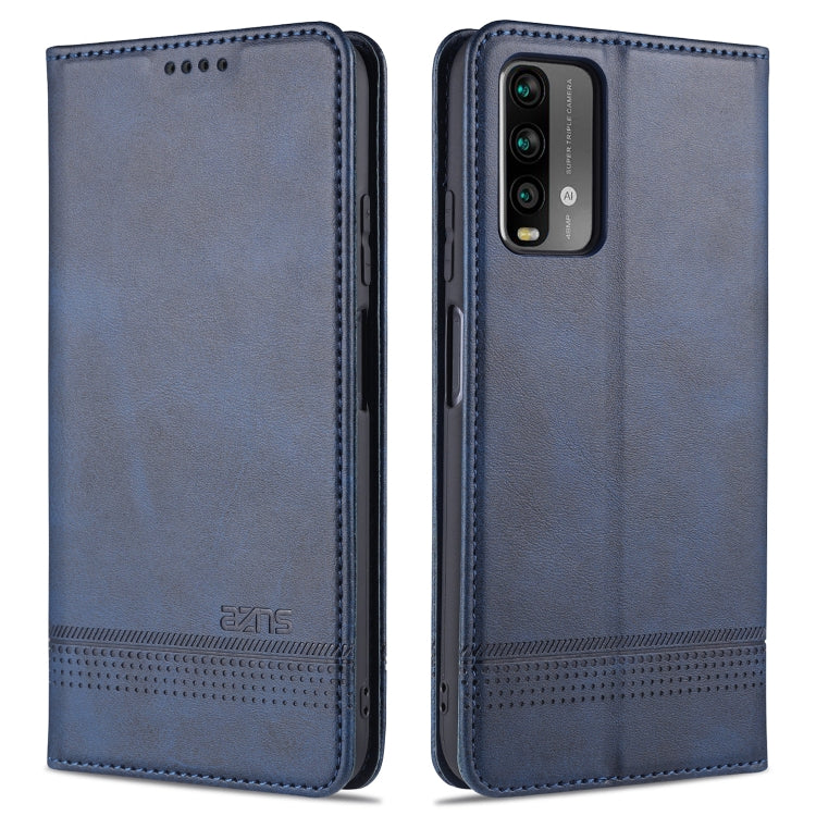 For Xiaomi Redmi Note 9 AZNS Magnetic Calf Texture Horizontal Flip Leather Case with Card Slots & Holder & Wallet