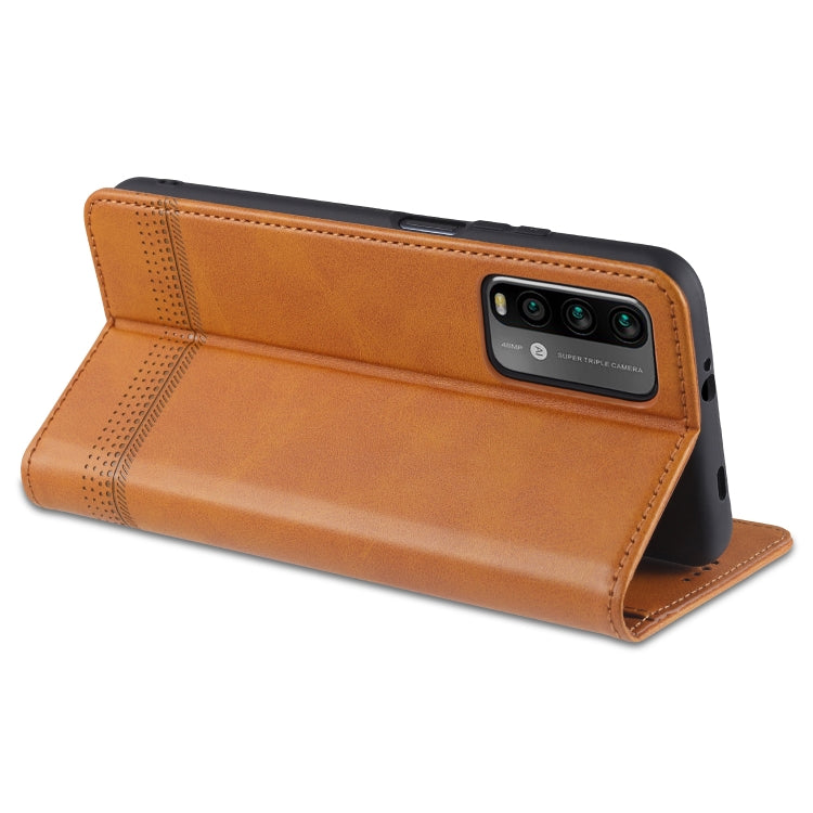 For Xiaomi Redmi Note 9 AZNS Magnetic Calf Texture Horizontal Flip Leather Case with Card Slots & Holder & Wallet