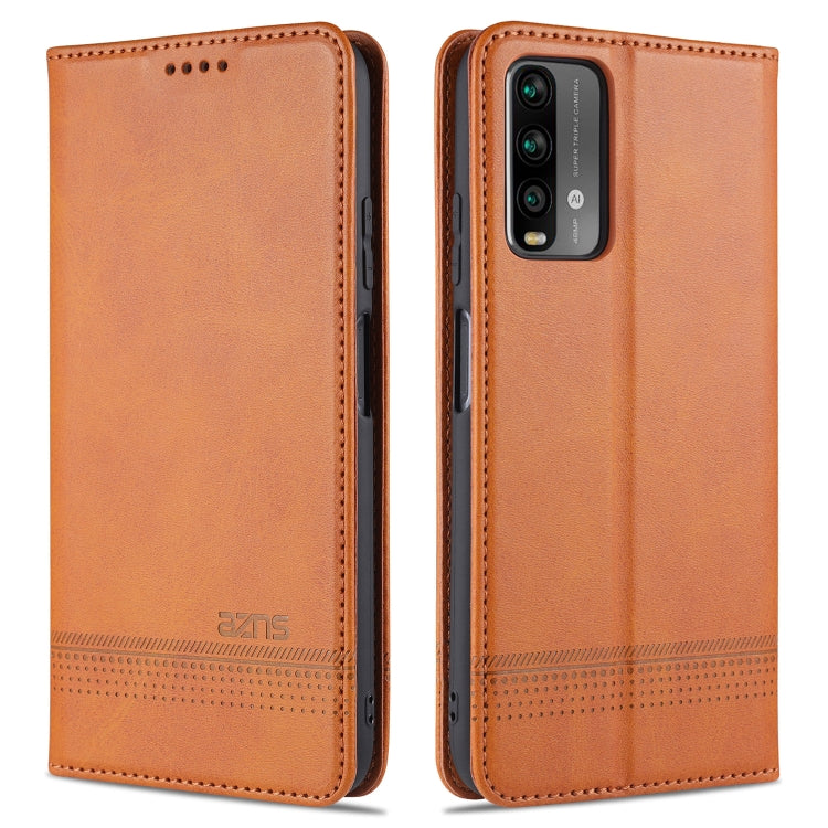 For Xiaomi Redmi Note 9 AZNS Magnetic Calf Texture Horizontal Flip Leather Case with Card Slots & Holder & Wallet