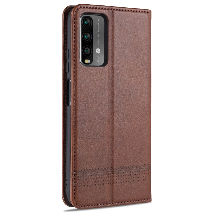 For Xiaomi Redmi Note 9 AZNS Magnetic Calf Texture Horizontal Flip Leather Case with Card Slots & Holder & Wallet