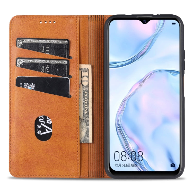 For Xiaomi Redmi Note 9 AZNS Magnetic Calf Texture Horizontal Flip Leather Case with Card Slots & Holder & Wallet