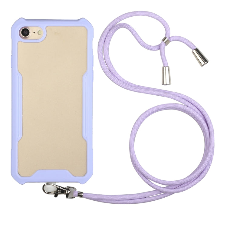 For iPhone SE 2022 / SE 2020 / 8 / 7 Acrylic + Color TPU Shockproof Case with Neck Lanyard